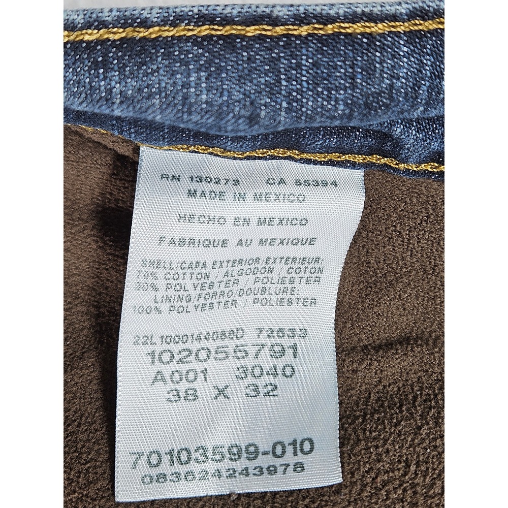 Lee Relaxed Fit Fleece Lined Jeans Mens 38x32 Blue Denim Winter Pants 102055791 - Picture 6 of 11